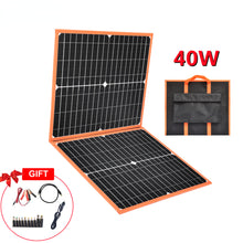 Load image into Gallery viewer, 40W Foldable Solar Panel Portable Solar Charger Power Generator 5V USB 18V DC Output For Travel Phone Car 12V Battery Charging
