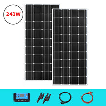 Load image into Gallery viewer, 300 Watt Solar Panel Kit Complete Off-Grid 12V/24V Battery 18 Voltage Cell 150w Charge for Boat Caravan Home
