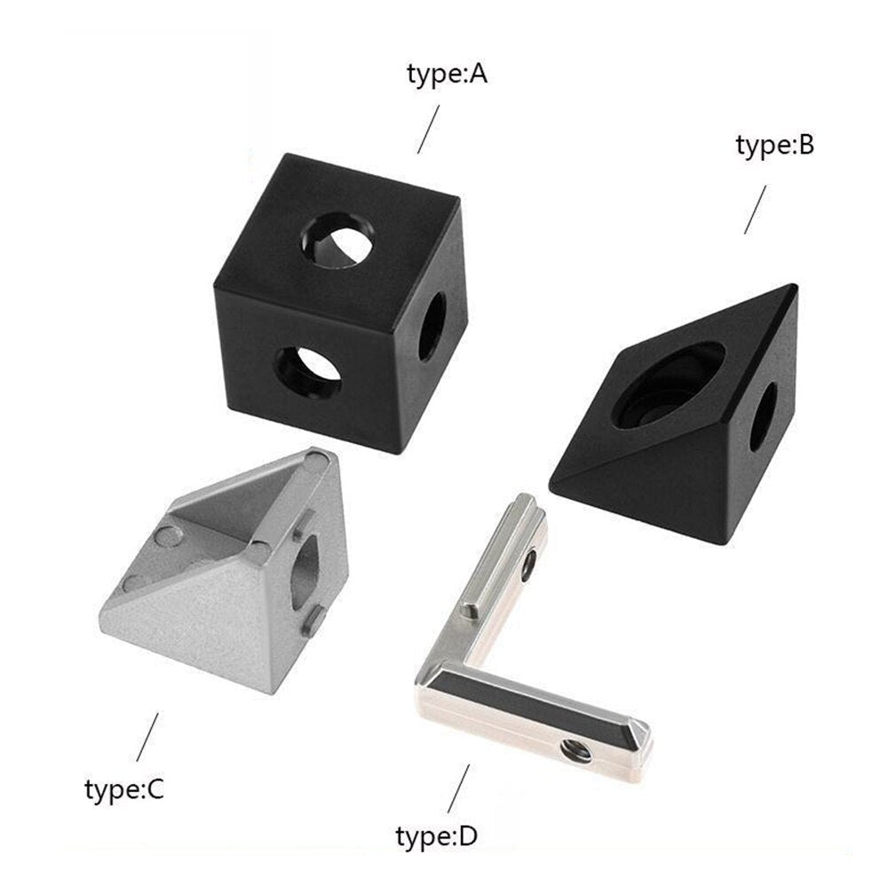 3D Printer 2020 Aluminum Block Cube Prism Connector Wheel Regulator Corner V-slot Three Way Connector delta 3d printer parts