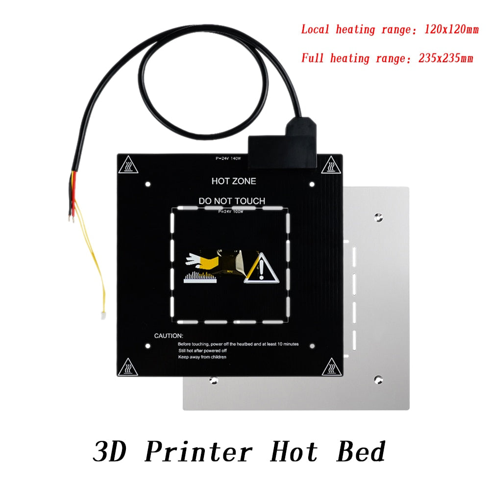3D Printer Heated Bed Kit 24V Hot Bed MK3 Aluminum Plate 235x235x3 Support Local Heating For Ender3 V2 BLU-3