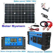 Load image into Gallery viewer, 4000W Car Power Inverter Solar Panel System Kit 12V to 110V 220V With LED Display Voltage Transformer Modified Sine Wave
