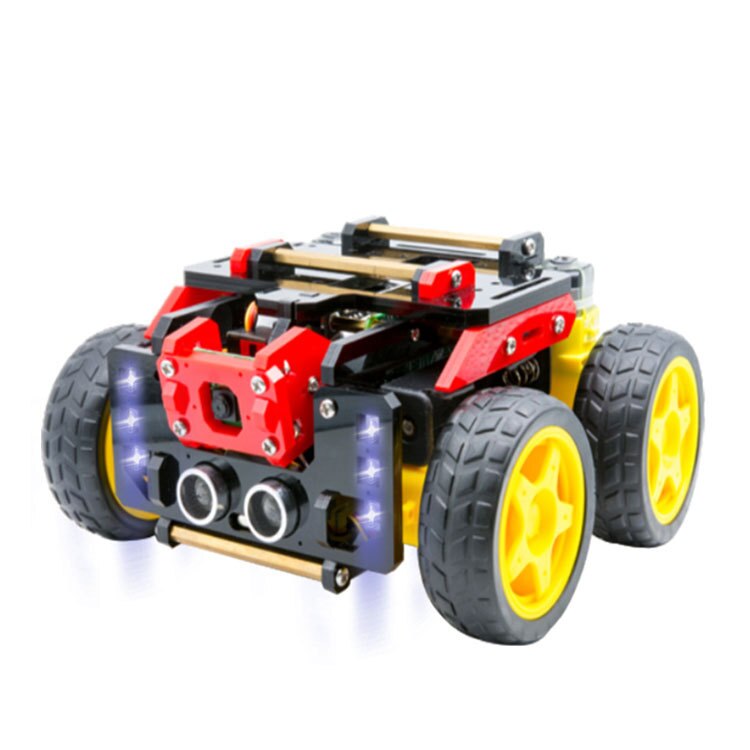 4WD Robtic Steam Science and Education Raspberry Pi Four-Wheel Trolley Obstacle Avoidance Tracing Real-Time Picture Robot Spot