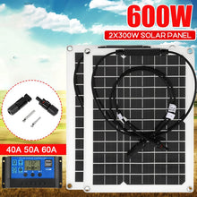 Load image into Gallery viewer, 600W 300W Solar Panel 18V Sun Power Solar Cells Bank With Connector Cover Solar Controller IP65 for Phone Car RV Boat Charger
