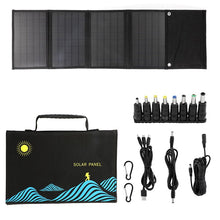 Load image into Gallery viewer, 60W/100W Solar Panel Portable Folding Bag USB+DC Output Solar Charger Outdoor Power Supply for Mobile Phone Power Generator
