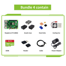 Load image into Gallery viewer, Original Raspberry Pi 4B Kit  5V 3A Power Adapter + Cooling Fan + Heat Sinks for Raspberry Pi 4 Model B
