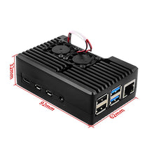 Load image into Gallery viewer, Raspberry Pi 4B Aluminum Alloy Case Passive&amp;Active Cooling Dual Fans CNC Metal Enclosure + Heat Sinks for Raspberry Pi 4 Model B
