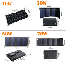 Load image into Gallery viewer, 70W Foldable USB 5v Solar Panel Cell Portable Folding Waterproof Plate Outdoor Mobile Phone Power Battery Charger Traveling
