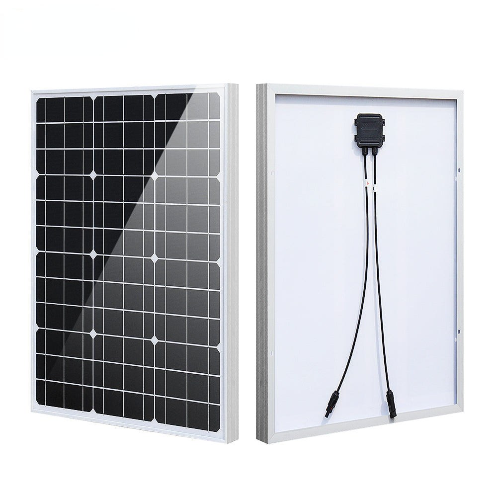 50 Watt 12 Volt Solar Panel Rigid Tempered Glass Monocrystalline Cells Solar Power Photovoltaic System For Boat RV Home Roof