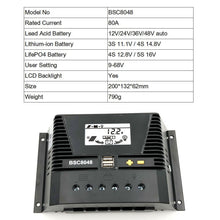 Load image into Gallery viewer, 80A/60A/30A/20A/Solar Charge controller 12V 24V 36V 48V Auto Backlight LiFePO4 lithium Battery 3.2V 3.7
