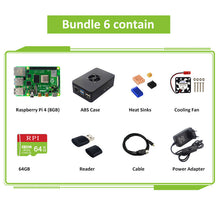Load image into Gallery viewer, Raspberry Pi 4 Model B 2/4/8GB RAM +Case +Fan +Heat Sink +Power Supply +compatible Cable for Raspberry Pi 4B
