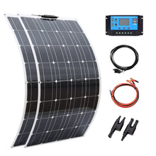 Load image into Gallery viewer, solar panel kit 100w 100 watt 200 w 300w 400w complete Photovoltaic panels cell for 12V 24v battery home car Boat yacht
