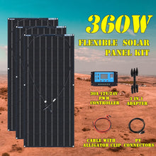 Load image into Gallery viewer, solar panel kit complete 120w 240w 360w 480w 600w 720w solar paneler cell for 12V 24v battery home car Boat yacht
