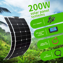 Load image into Gallery viewer, 100W Solar Panel 200W 300W 400W Kit Panneau Solaire Flexible Cell For 12V 24V Battery Car RV Home Outdoor Power Charging

