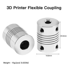 Load image into Gallery viewer, CNC Motor Jaw Shaft Coupler 5mm To 8mm Flexible Coupling OD 19x25mm wholesale Dropshipping 3/4/5/6/8/10mm for T8 lead screw
