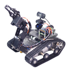 Load image into Gallery viewer, Custom Hot sale DIY educational robot wireless WIFI smart tank robot car with raspberry pi 4B Battery style tank robot car
