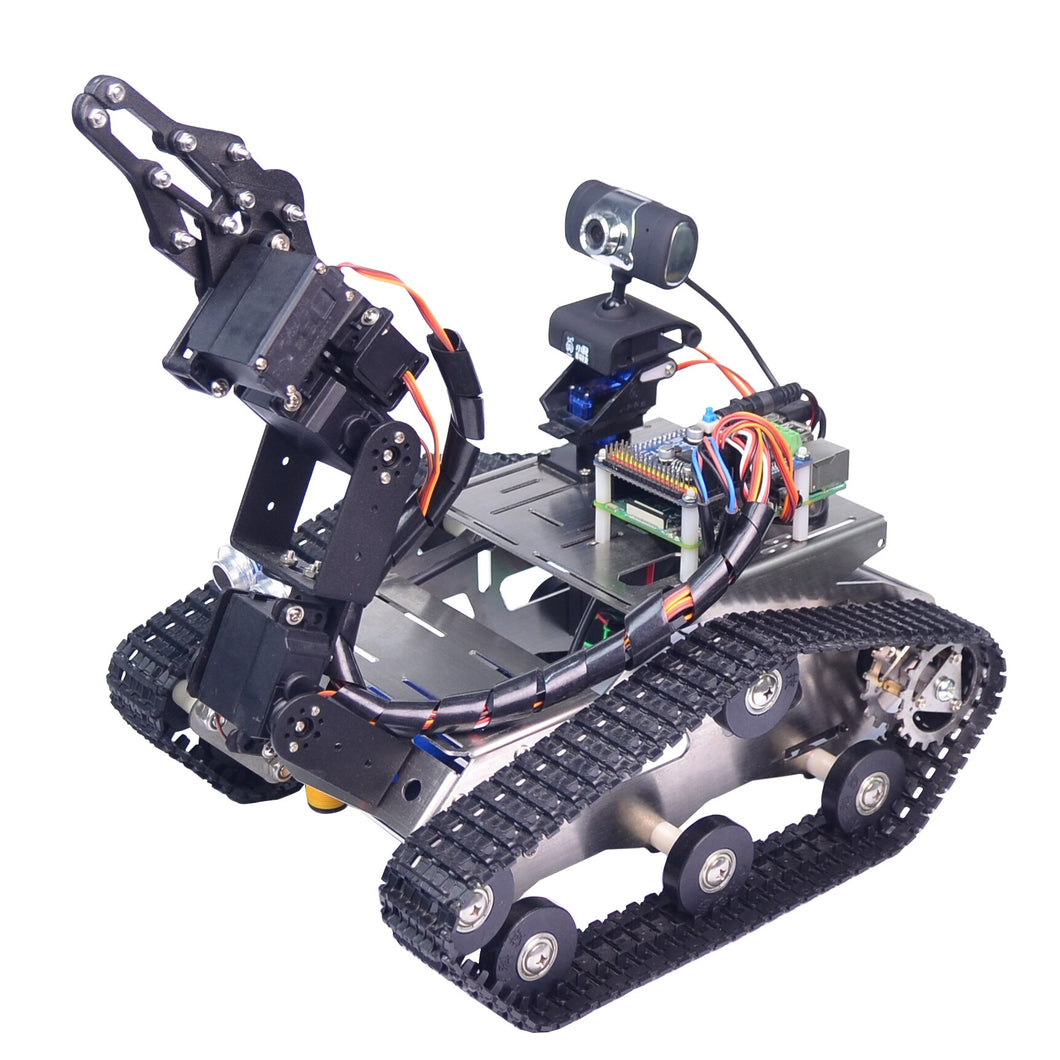 Custom Hot sale DIY educational robot wireless WIFI smart tank robot car with raspberry pi 4B Battery style tank robot car
