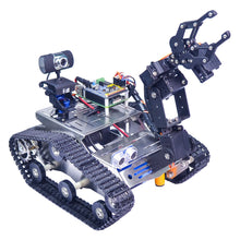 Load image into Gallery viewer, Custom Hot sale DIY educational robot wireless WIFI smart tank robot car with raspberry pi 4B Battery style tank robot car
