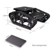 Load image into Gallery viewer, Custom smart robot car Tank chassis kit aluminum alloy motor Adueno/Raspberry PI DIY remote control robot
