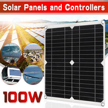 Load image into Gallery viewer, DC 18V 100W Solar Panel Solar Cells Monocrystalline Silicon Solar Charger Kit with 30A Controller Solar Battery for Power Bank
