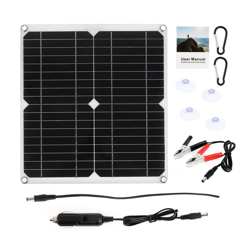 DC 18V 100W Solar Panel Solar Cells Monocrystalline Silicon Solar Charger Kit with 30A Controller Solar Battery for Power Bank