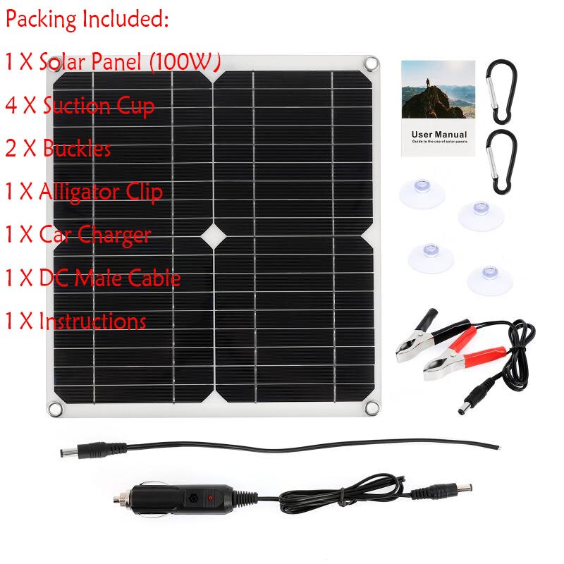 DC18V 200W Solar Panel Kit With 60A Controller USB 5V Solar Power Charger Battery for Power Bank Camping Car Boat RV Solar Plate
