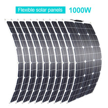 Load image into Gallery viewer, Flexible Solar Panel 100w 200w 300w 400w 500w 600w 1000w for RV Boat Car Home 12V 24V Battery Charger
