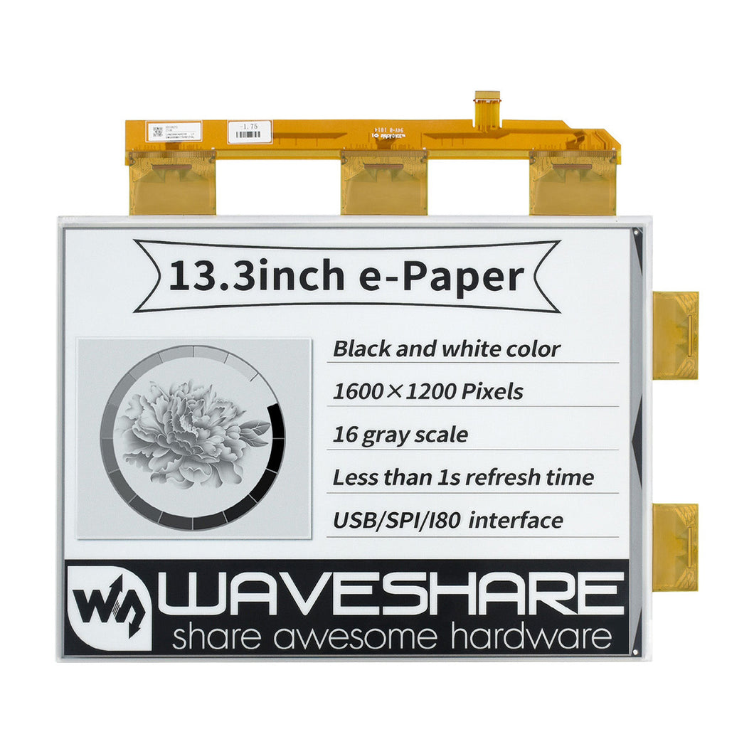 13.3Inch E-Papier E-Inkt Ruwe Display Voor Raspberry Pi 1600x1200 Pixels Custom PCB water heater pcba
