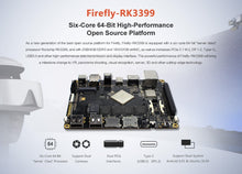 Load image into Gallery viewer, Firefly RK3399: 6-Core 64-bit High-Performance 2G/4G DDR + 16G eMMC Dual Cameras Demo Board for AR VR Custom PCB pcba buyer
