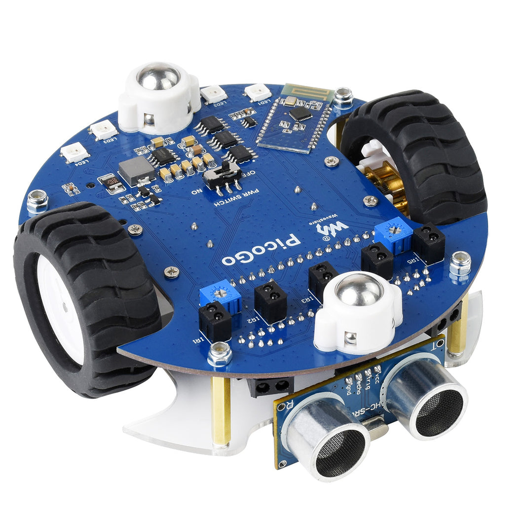 PicoGo Mobile Robot Kit Based on Raspberry Pi Pico IR obstacle avoidance,auto line following IR remote control Custom PCB PCBA