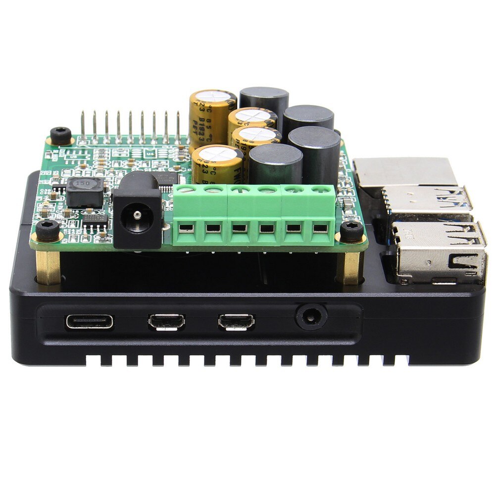 HIFI AMP Amplifier Expansion Board Audio Module with Aluminum Alloy Case for Raspberry Pi 4 Model B Only