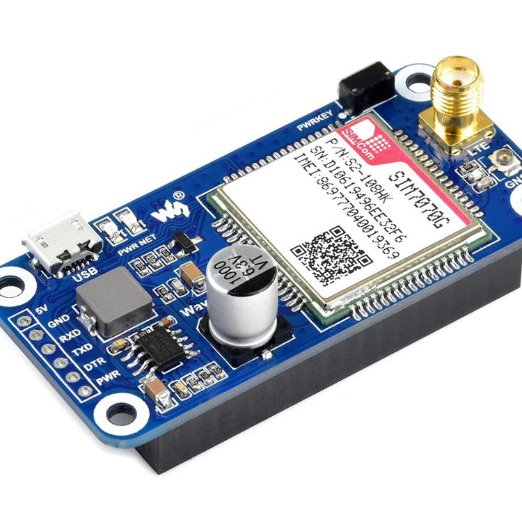 SIM7070G NB-IoT / Cat-M / GPRS / GNSS HAT for Raspberry Pi global band support Custom PCB