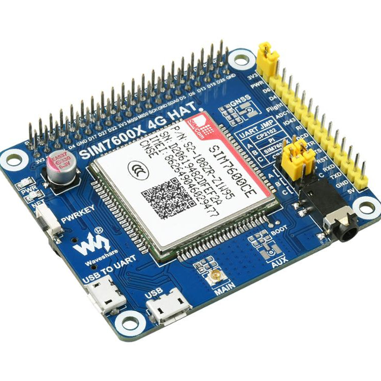 SIM7600CE-CNSE 4G HAT for Raspberry Pi Supports 4G / 3G / 2G Communication, Also LBS Positioning Custom PCB power board pcba