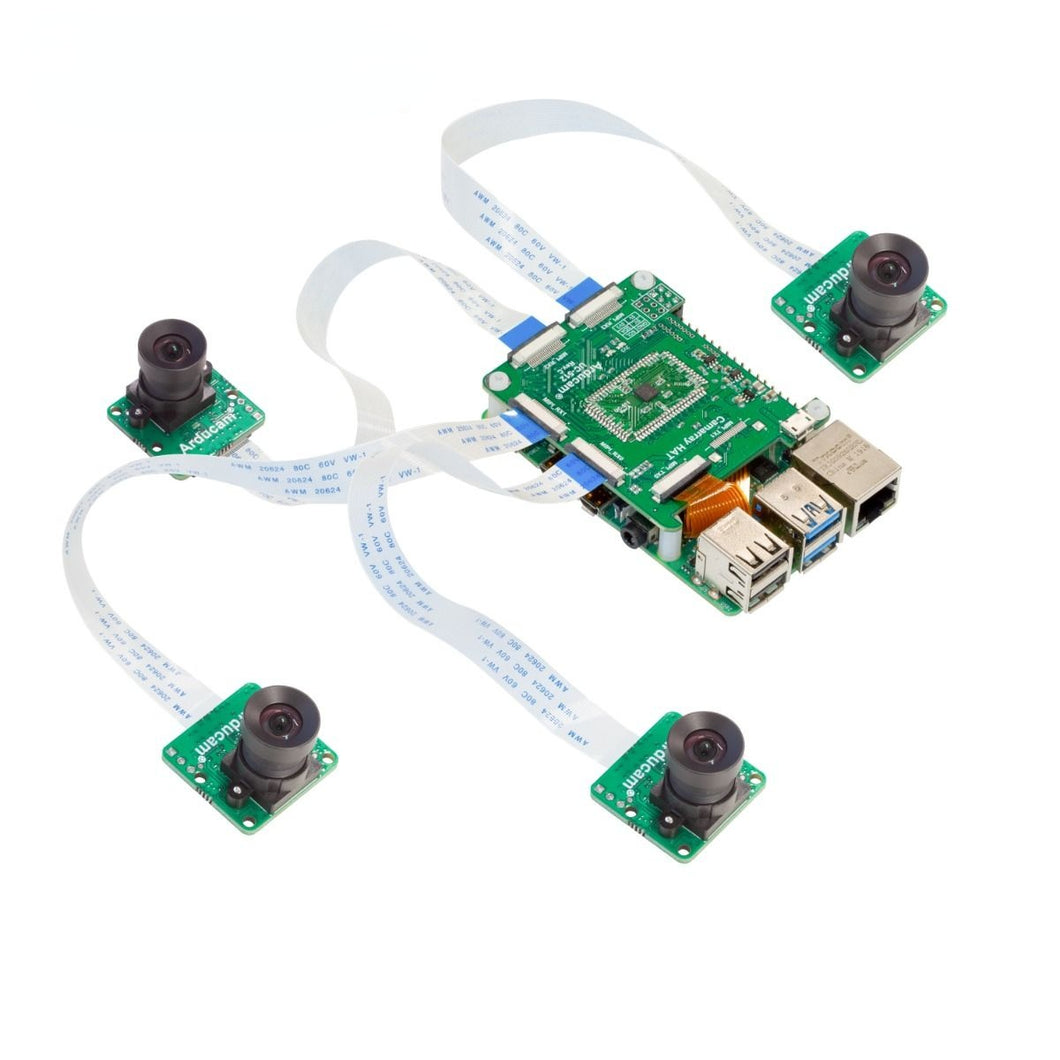 Arducam 1MP*4 Quadrascopic Camera Bundle Kit for Raspberry Pi Nvidia Jetson Nano/Xavier NX Custom PCB robot pcba mounting