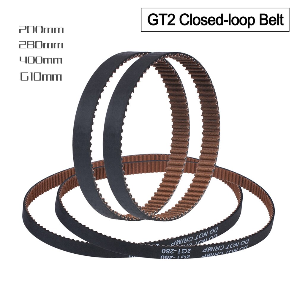 High Quality GT2 Closed Loop Timing Belt Rubber with Anti-Slip 2GT 6MM/10MM 200 280 400mm Synchronous Belts 3D Printers Parts