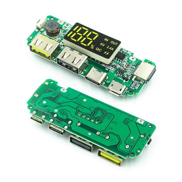 Custom 1PCS18650 lithium battery digital display charging module 5v2.4a 2A dual USB output band display booster module