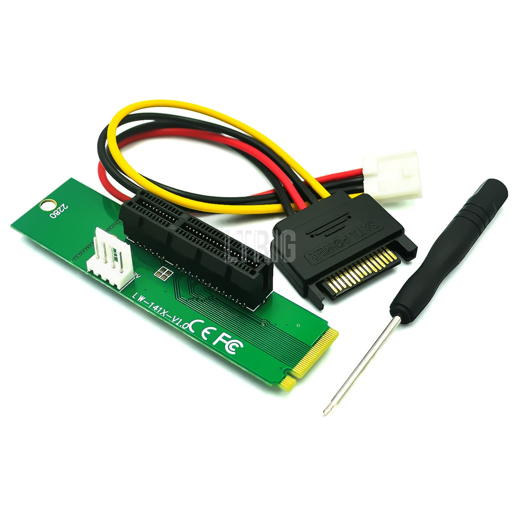 Custom 1PCSNGFF M2 to PCI-e 4x Slot Riser Card M key M.2 SSD Port to PCI Express Adapter Convertor for Mining