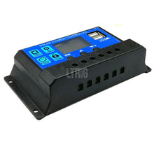 Load image into Gallery viewer, custom 1Pcs 10A /20A/30A  12V 24V Auto Solar Charge Controller PWM Controllers LCD Dual USB 5V
