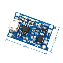 Load image into Gallery viewer, custom 1Pcs 5V 1A 18650 TP4056 Lithium Battery Charger Charging Board With Protection Dual Functions 1A Li-ion for arduino
