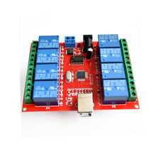 Load image into Gallery viewer, custom 1Pcs 8 channel 12V relay module /computer USB control switch / free driver / PC Intelligent Controller
