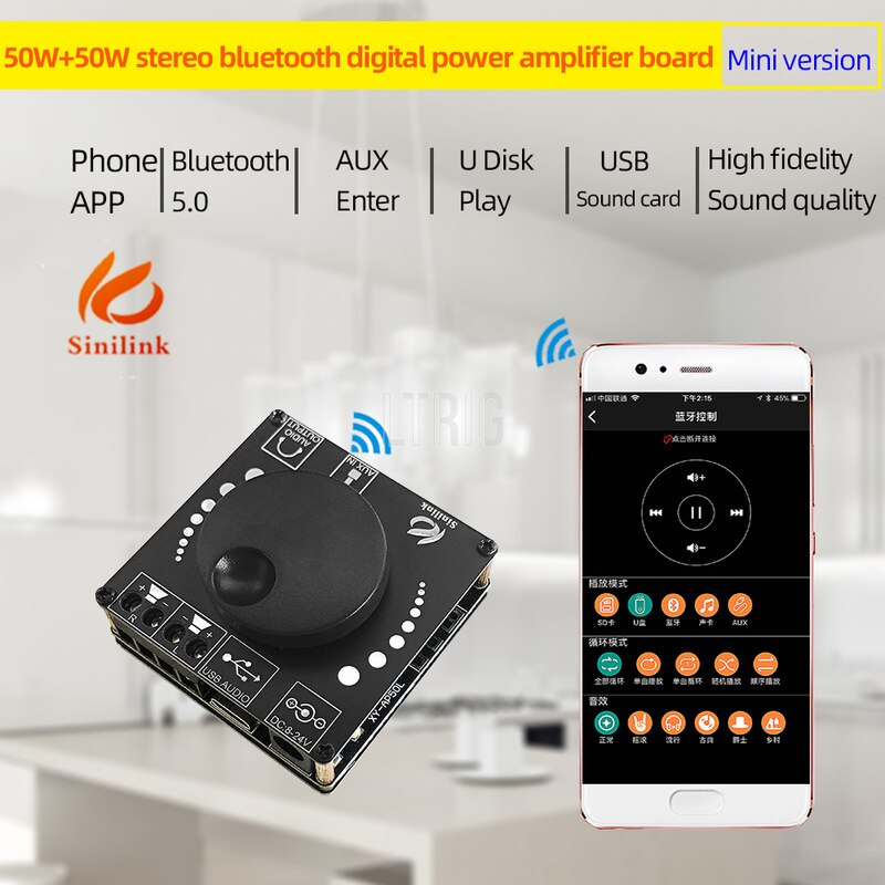 custom 1Pcs AP50L 50WX2 Mini Senza Fili Audio Scheda di Potenza Amplificatore Digitale Stereo Amp 3.5