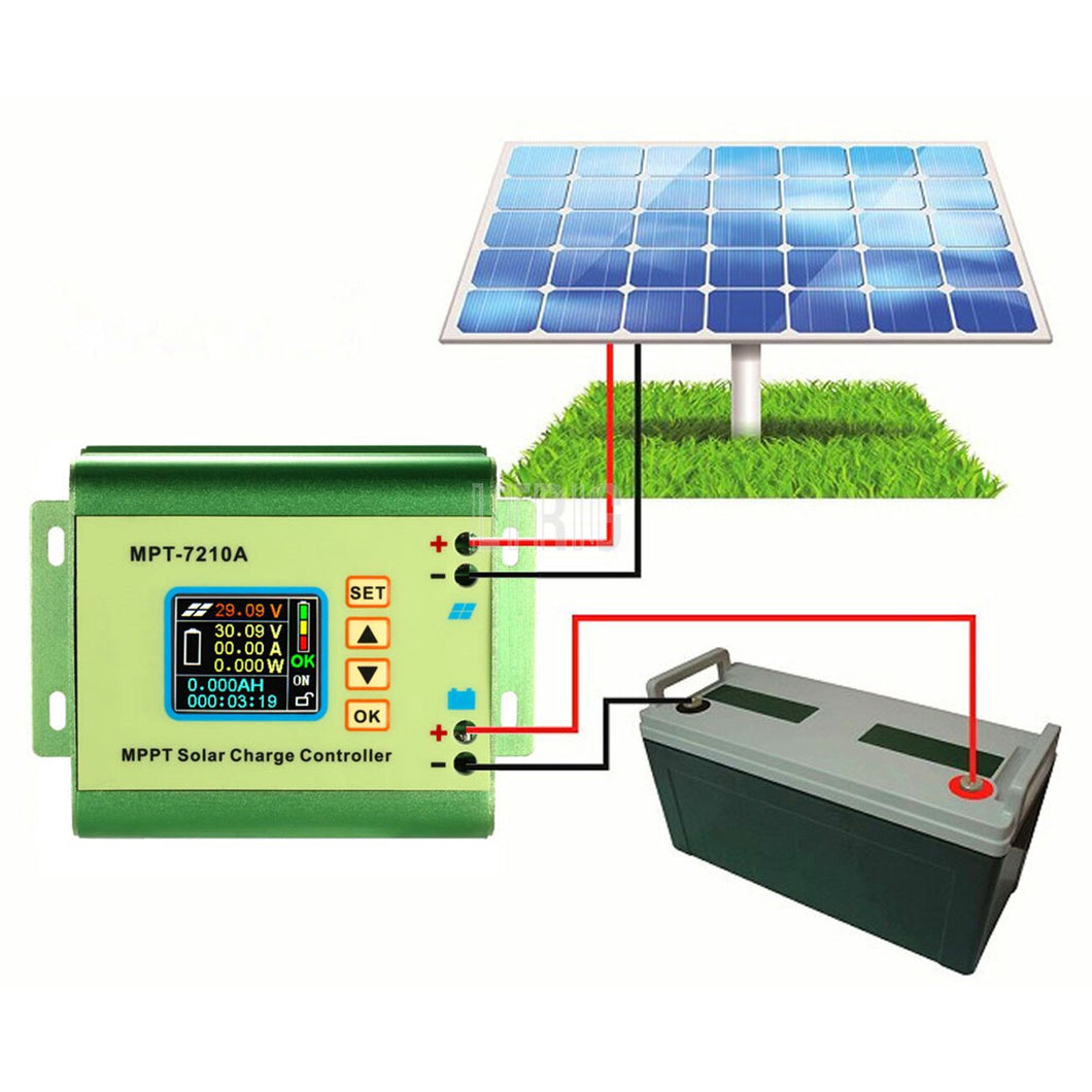 custom 1Pcs LCD color display MPPT solar panel battery regulator charging controller 24/36/48/60 / 72V 10A