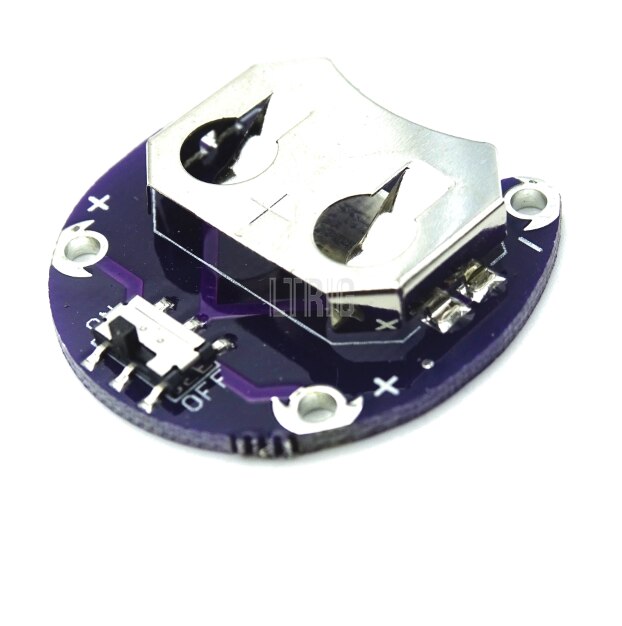 custom 1Pcs LilyPad Coin Cell Battery Holder CR2032 Battery Mount Module Small Slide Switch Board