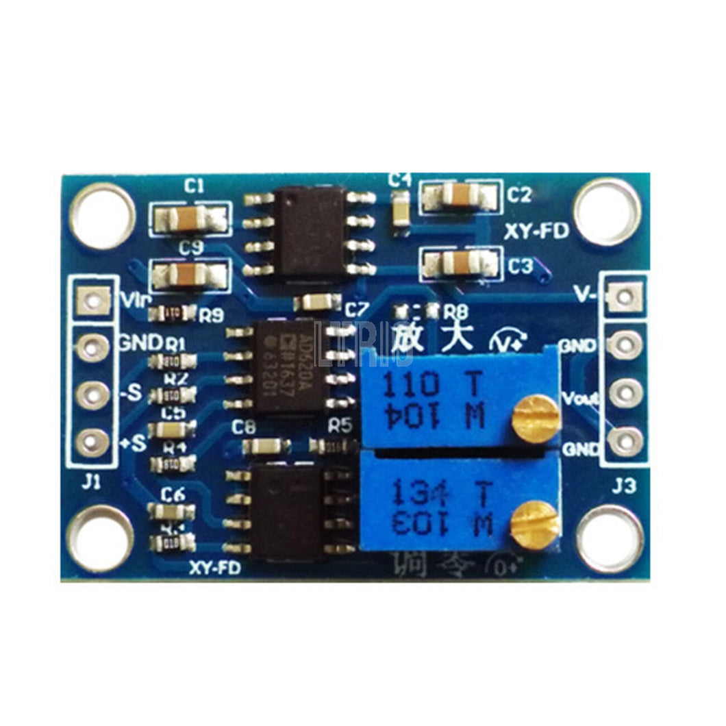custom 1Pcs New Arrival AD620 Microvolt MV Voltage Amplifier Signal Instrumentation Module Board 3-12VDC