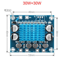 Load image into Gallery viewer, custom 1Pcs TPA3110 XH-A232 30W+30W 2.0 Channel Digital Stereo Audio Power Amplifier Board DC 8-26V 3A

