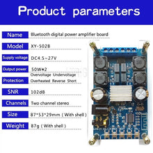 Load image into Gallery viewer, custom 1Pcs TPA3116 Bluetooth Digital Amplifier Board Dual 50W*2 Audio Amplifier with Shell No POP Sound 502B
