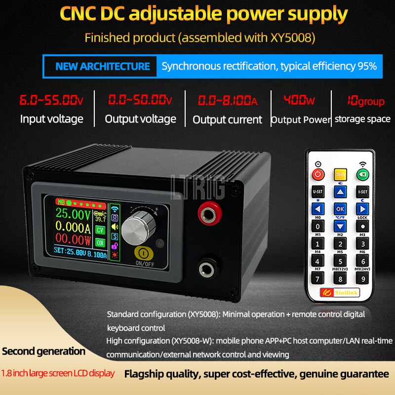 custom 1Pcs XY5008 DC  step-down converter 0-50V 8A 400W power module adjustable regulated power supply WIFF APP