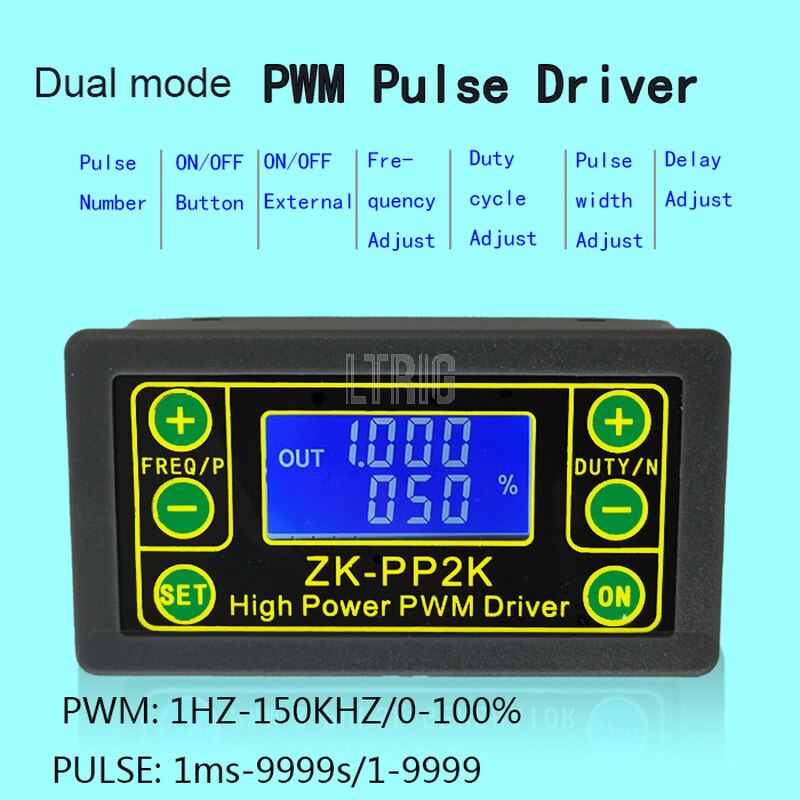 custom 1Pcs ZK-PP2K PWM DC 3.3~30V 12V 24V Motor Speed Controller regulator 8A 150W Adjustable LED Dimmer Pulse