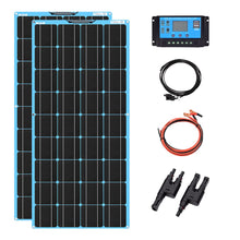 Load image into Gallery viewer, New 200W Solar Panel Kit 18V 100W High Efficiency Flexible Photovoltaic Panels Solar System 12V/24V Battery Charger Controller
