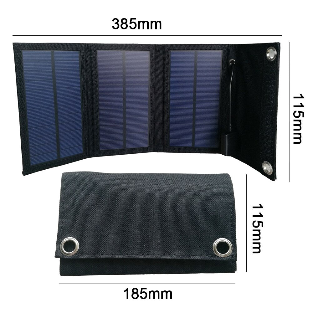 Outdoor USB Portable Solar Panel For Mobile Phone Battery Hiking Camping Foldable Solar Plate Emergency Power Solar Cell Charger