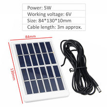 Load image into Gallery viewer, Portable 5W 6V Solar Panel Outdoor Solar Charger Panel 3 Meter Cable Climbing Fast Charger Polysilicon Tablet Solar Generator
